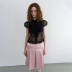 OVERDUE FLAIR VICTORIAN FRILL MESH BLOUSE_BLACK