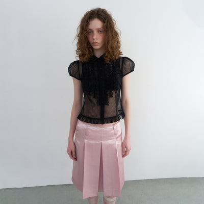 VICTORIAN FRILL MESH BLOUSE_BLACK