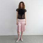 OVERDUE FLAIR VICTORIAN FRILL MESH BLOUSE_BLACK