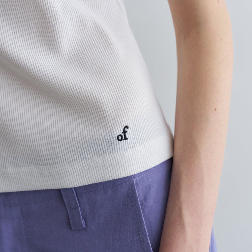 OVERDUE FLAIR SNAP SHOULDER T-SHIRT_WHITE