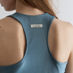 OVERDUE FLAIR GLITTER HALTER TOP_TEAL GREY