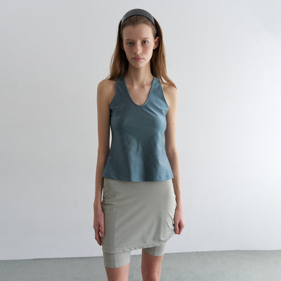 GLITTER HALTER TOP_TEAL GREY