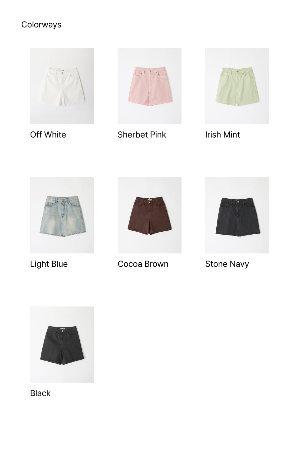 LEVAR LEVAR Classic Staple Denim Shorts - Stone Navy