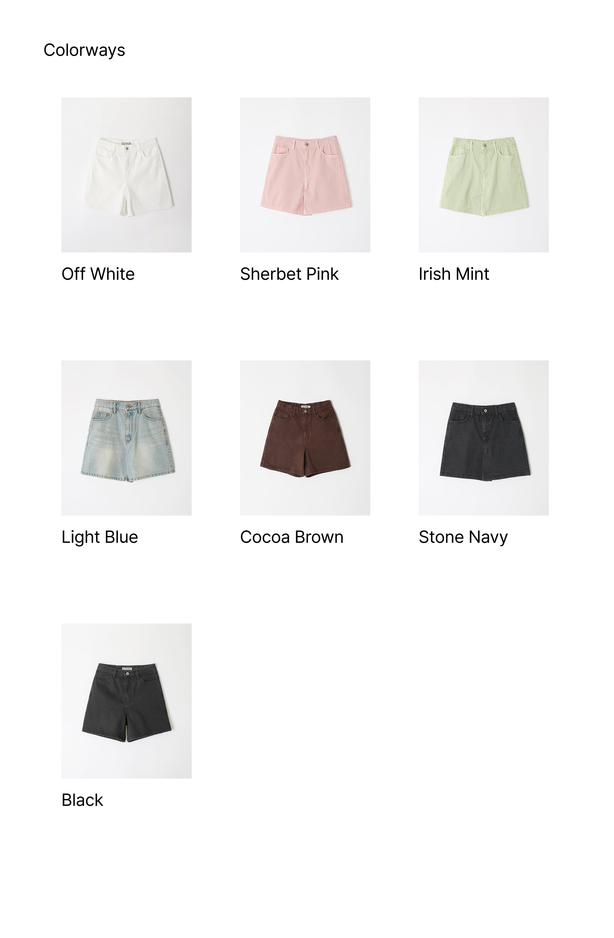 LEVAR LEVAR Classic Staple Denim Shorts - Stone Navy