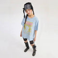 LUCKY CHOUETTE [CASPER X CHOUETTIES] Casper Graphic Loose Fit Short Sleeve T-Shirt (light blue) LATAX26900BUL