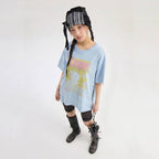 LUCKY CHOUETTE [CASPER X CHOUETTIES] Casper Graphic Loose Fit Short Sleeve T-Shirt (light blue) LATAX26900BUL