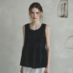 LENINA ARENA flare sleeveless blouse_BLACK