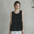 LENINA ARENA flare sleeveless blouse_BLACK