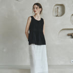 LENINA ARENA flare sleeveless blouse_BLACK