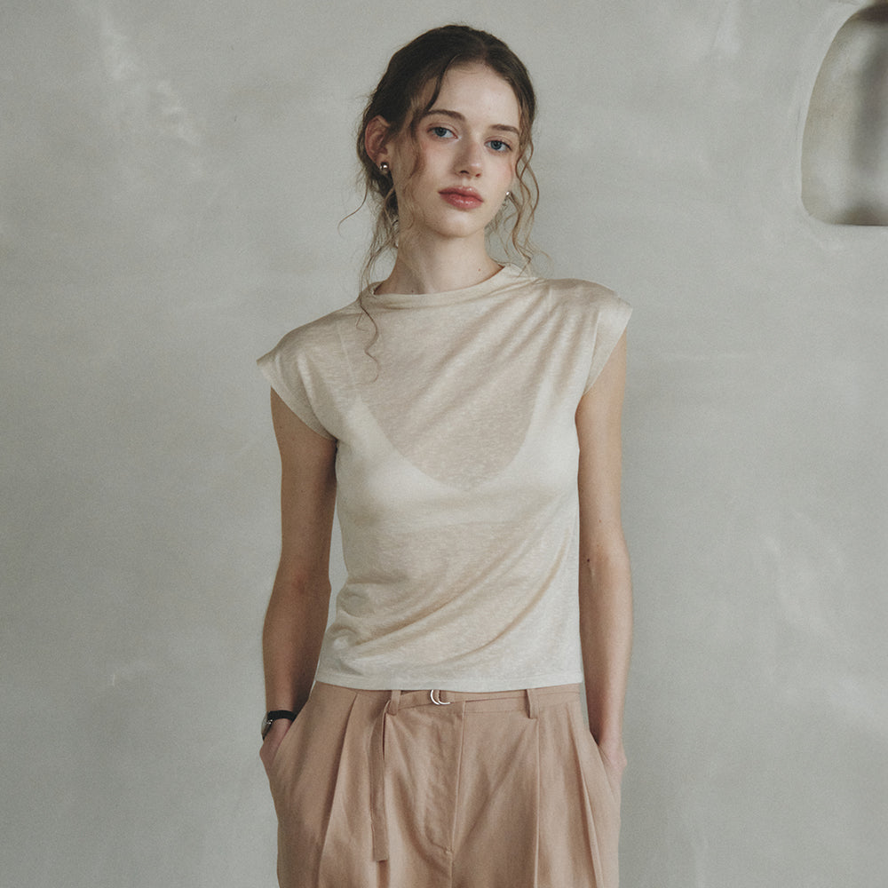 LENINA MARGARET half turtleneck T-shirt_BEIGE