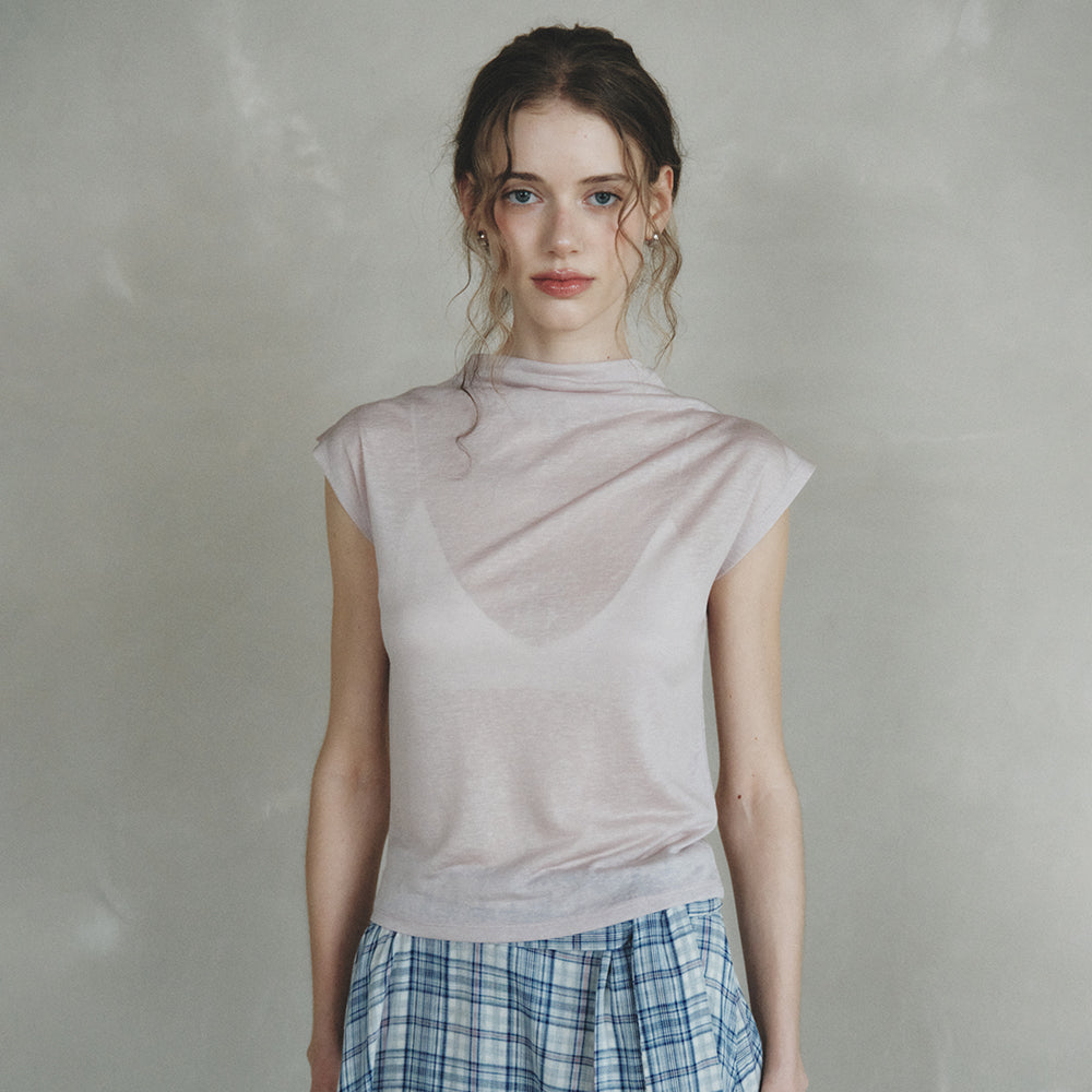 LENINA MARGARET half turtleneck T-shirt_PINK