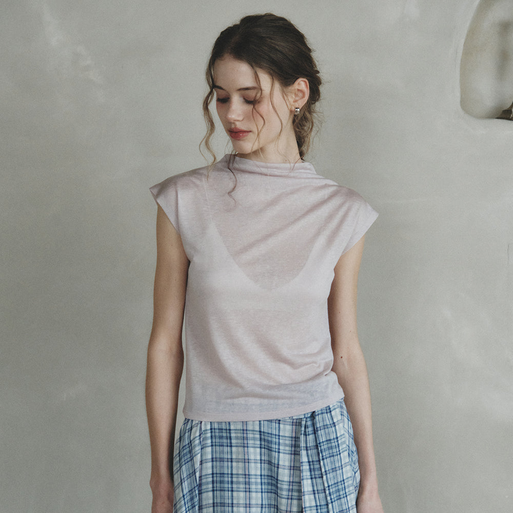 LENINA MARGARET half turtleneck T-shirt_PINK