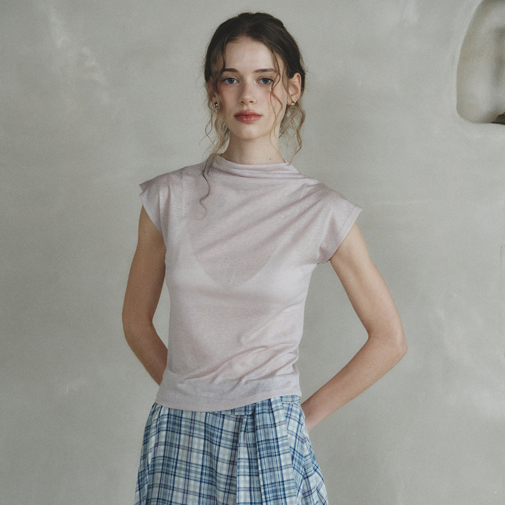LENINA MARGARET half turtleneck T-shirt_PINK