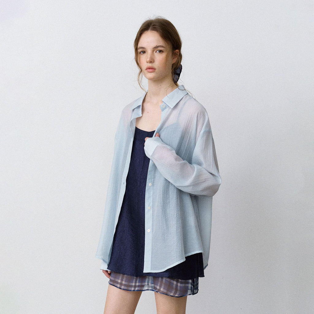 HANE Tencel Striped Sheer Shirt 3Color
