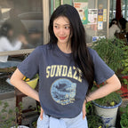 OLIVE DES OLIVE [Ryeong-eun PICK] Sundays semi-crop short sleeve t-shirt OW6ME5520