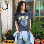 OLIVE DES OLIVE [Ryeong-eun PICK] Sundays semi-crop short sleeve t-shirt OW6ME5520