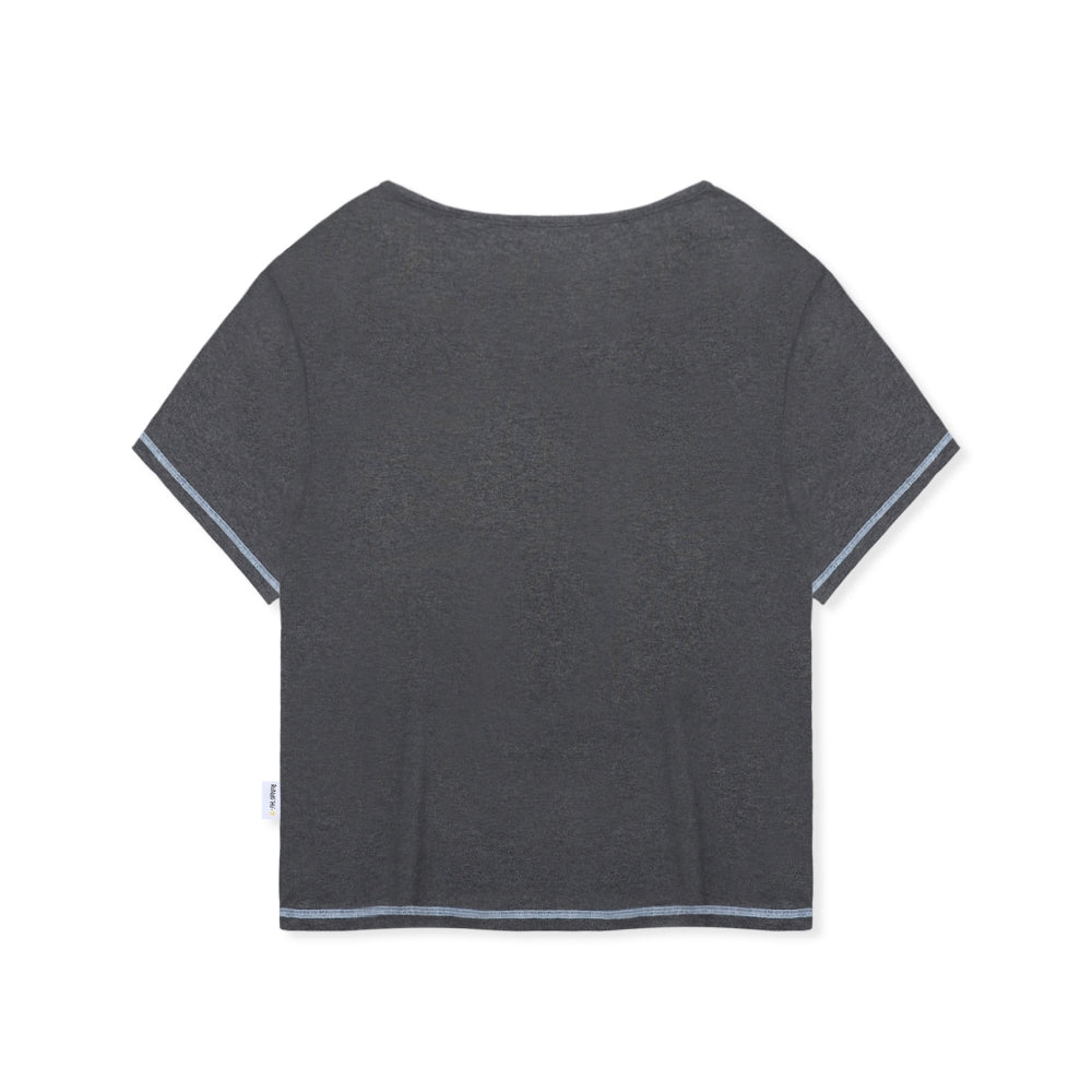 RuNaKiHu WXT089 Tsuzuri One Shoulder T-Shirt (CHARCOAL)