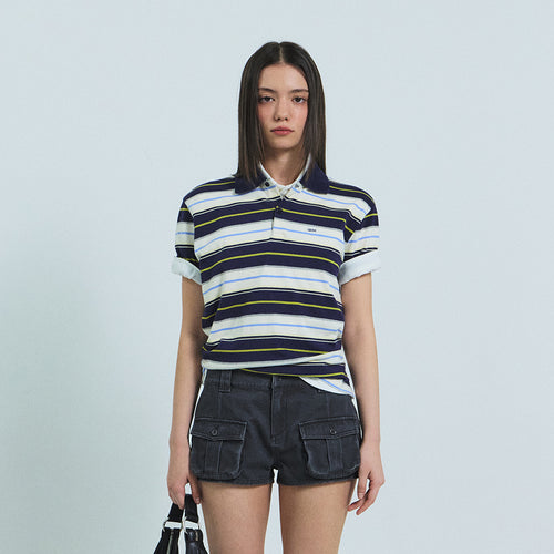GROVE 26SS CARELL STRIPE PIQUE SHIRT (NAVY)