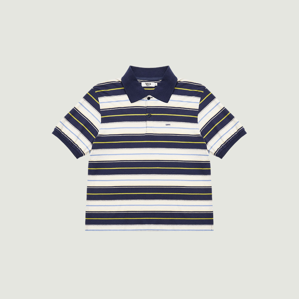 GROVE 26SS CARELL STRIPE PIQUE SHIRT (NAVY)
