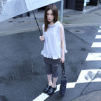 uglyshadow HIGH-NECK FRILL SLEEVELESS(LIGHT GREY)