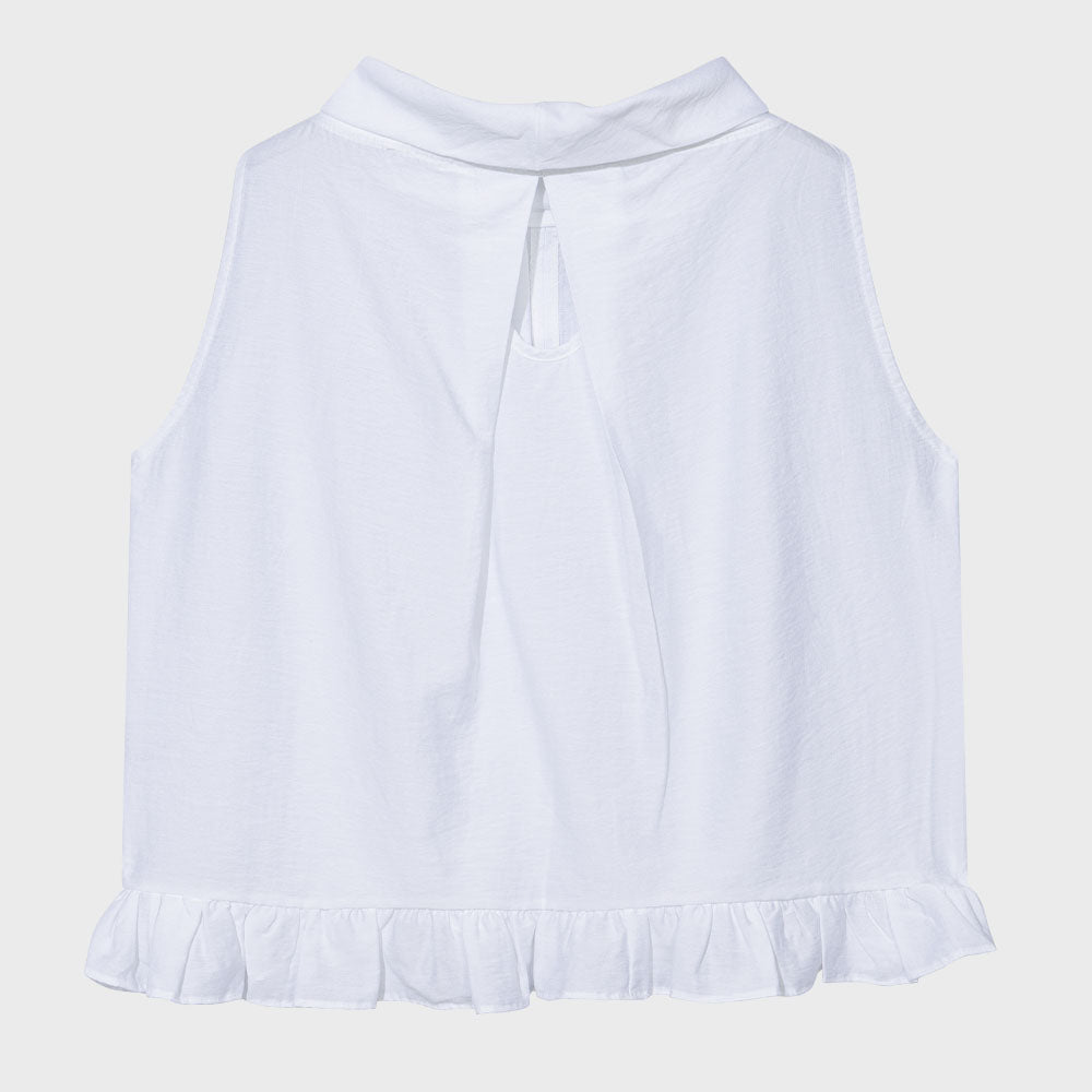uglyshadow HIGH-NECK FRILL SLEEVELESS(IVORY)