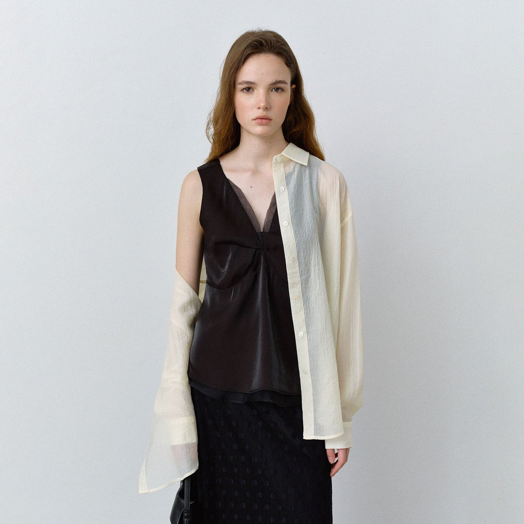 HANE Tencel Striped Sheer Shirt 3Color