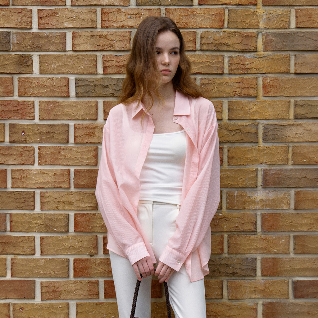 HANE Tencel Striped Sheer Shirt 3Color