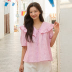 OLIVE DES OLIVE Ruffle collar embroidery blouse OW5XB4160