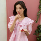 OLIVE DES OLIVE Ruffle collar embroidery blouse OW5XB4160