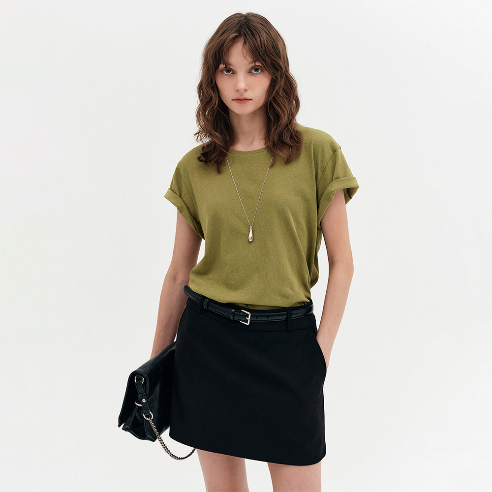 LOOKAST Mona Cotton Basic T-shirt / MONA COTTON BASIC T-SHIRT_5colors
