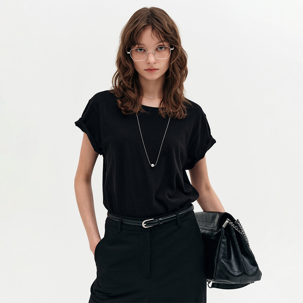 LOOKAST Mona Cotton Basic T-shirt / MONA COTTON BASIC T-SHIRT_5colors