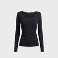 BADBLOOD w-tee26-177 Lace layered loose fit long sleeve - Black