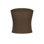 ASIFCALIE ALOHA DOT PADDED TUBE TOP BROWN