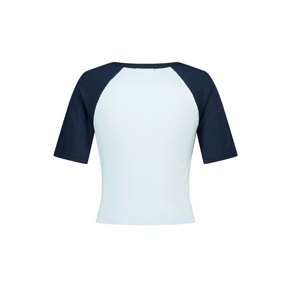 ASIFCALIE [Zepan PICK 2nd] STAR RAGLAN HALF SLEEVE T-SHIRT NAVY