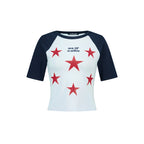 ASIFCALIE [Zepan PICK 2nd] STAR RAGLAN HALF SLEEVE T-SHIRT NAVY