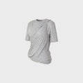 TEAK LAYERED TWIST SHORT TOP (MELANGE GREY)