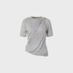 TEAK LAYERED TWIST SHORT TOP (MELANGE GREY)