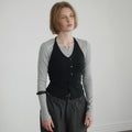AFTERHOURS BUTTON HALTER SLEEVELESS TOP (BLACK)