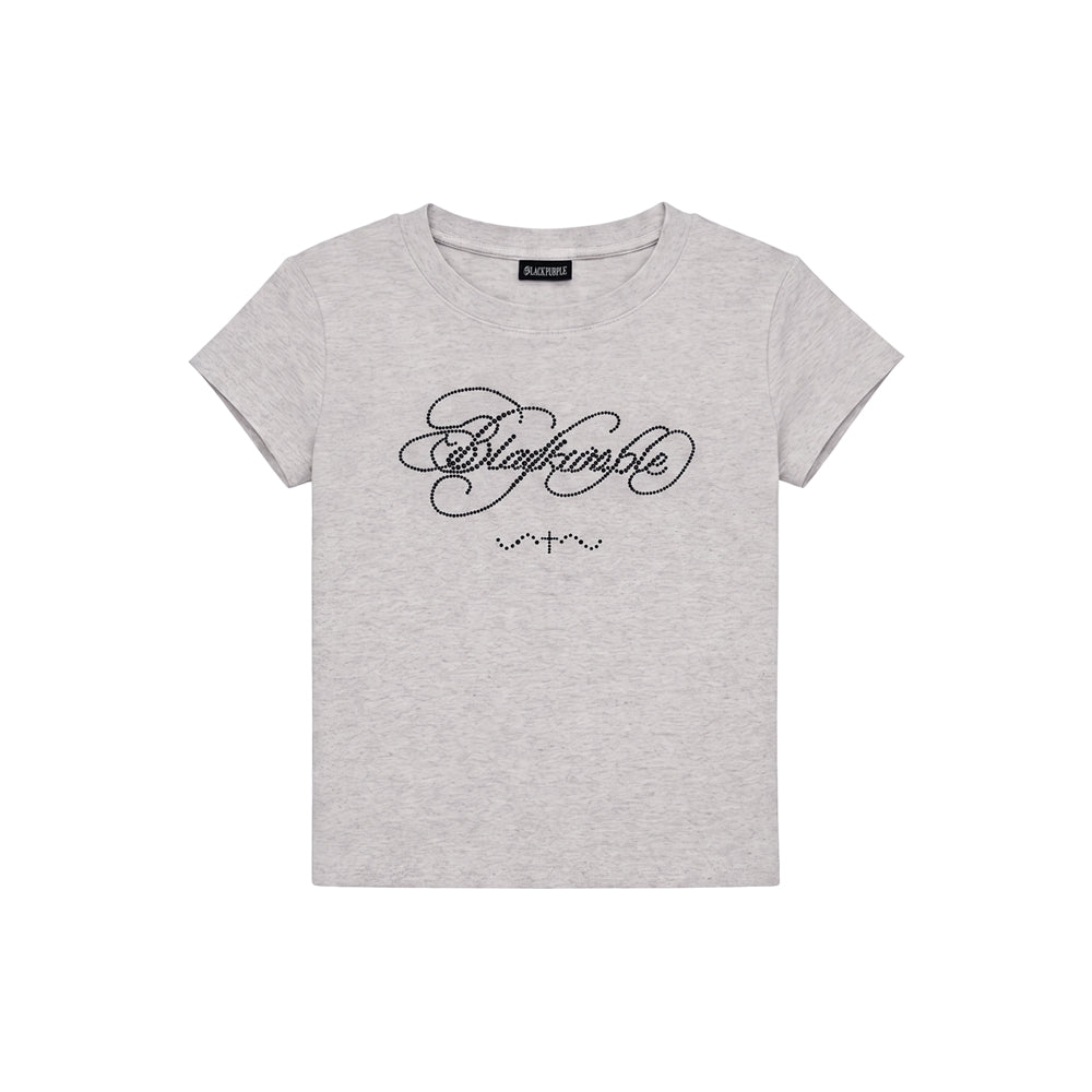 BLACKPURPLE Glitter Flow Short Sleeve Tee_Melange Glitter Flow Tee_Melange