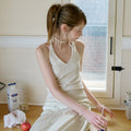 LETTER FROM MOON Pepper halterneck summerite bustier (ivory)