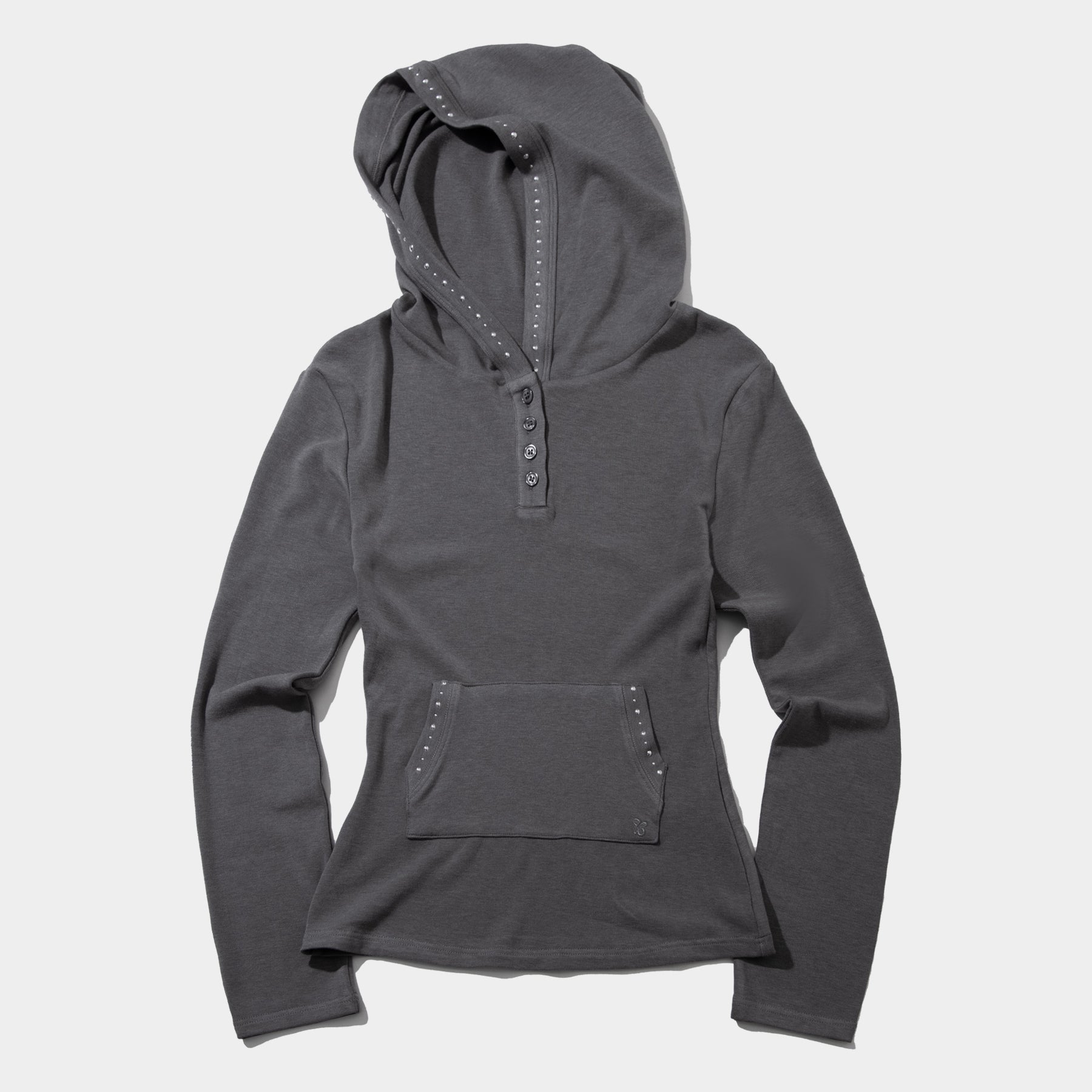 PLACE STUDIO Minimal double button slim fit layered hood long sleeve _2COLOR