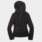 PLACE STUDIO Minimal double button slim fit layered hood long sleeve _2COLOR