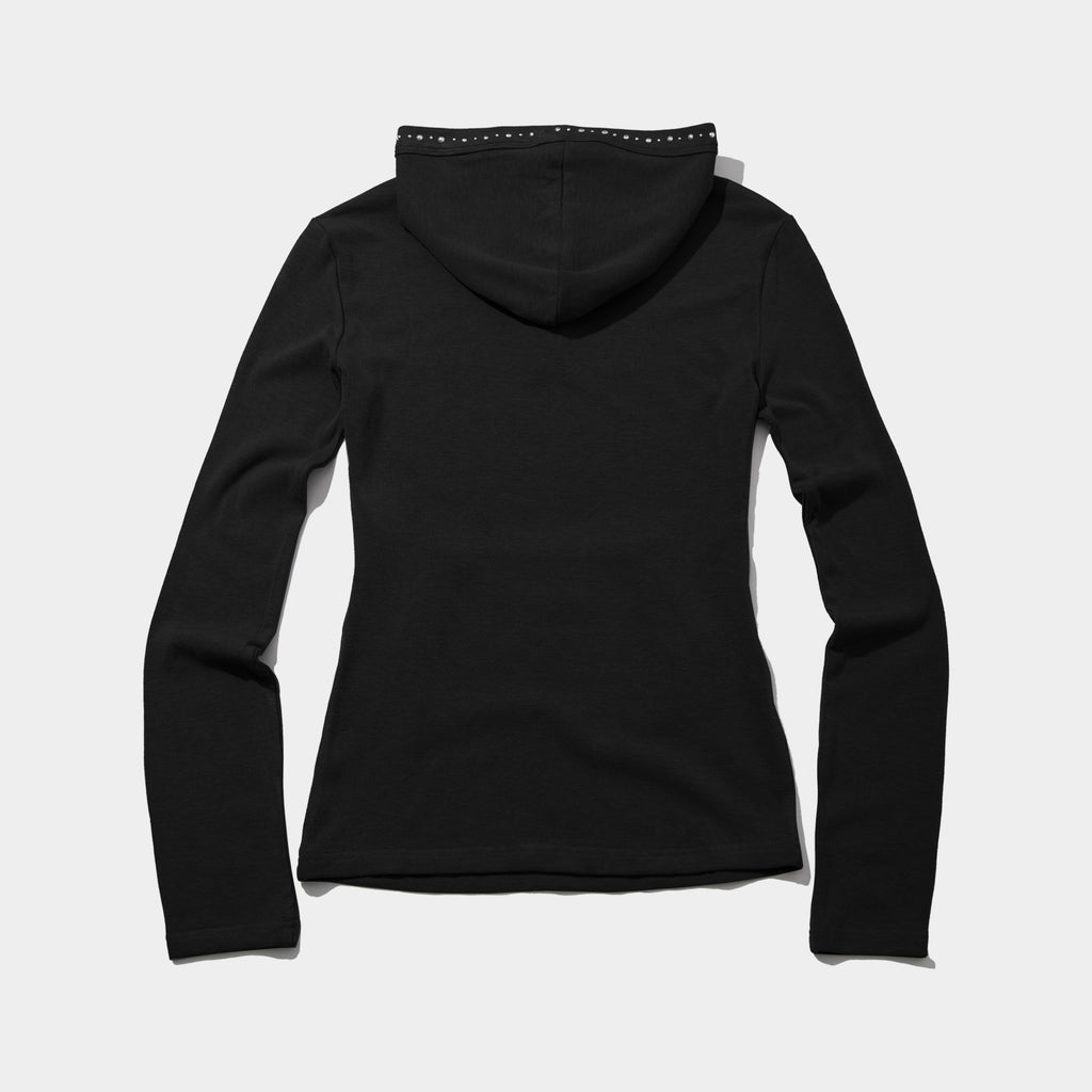 PLACE STUDIO Minimal double button slim fit layered hood long sleeve _2COLOR