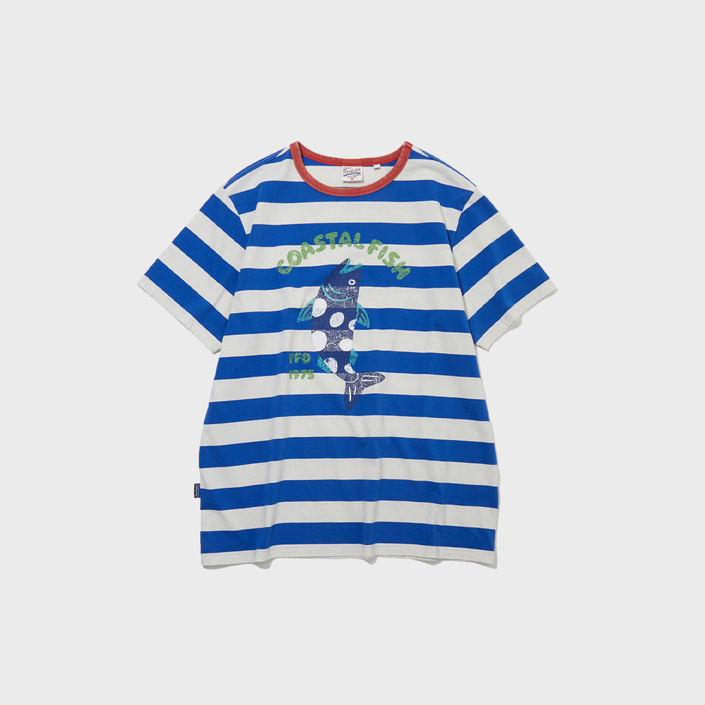 PENFIELD LOBSTER Kitsch Artwork Striped Short Sleeve Tee Blue_FS2KT38U