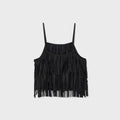 PENFIELD Satin Fringe Top Black_FS2WV80F