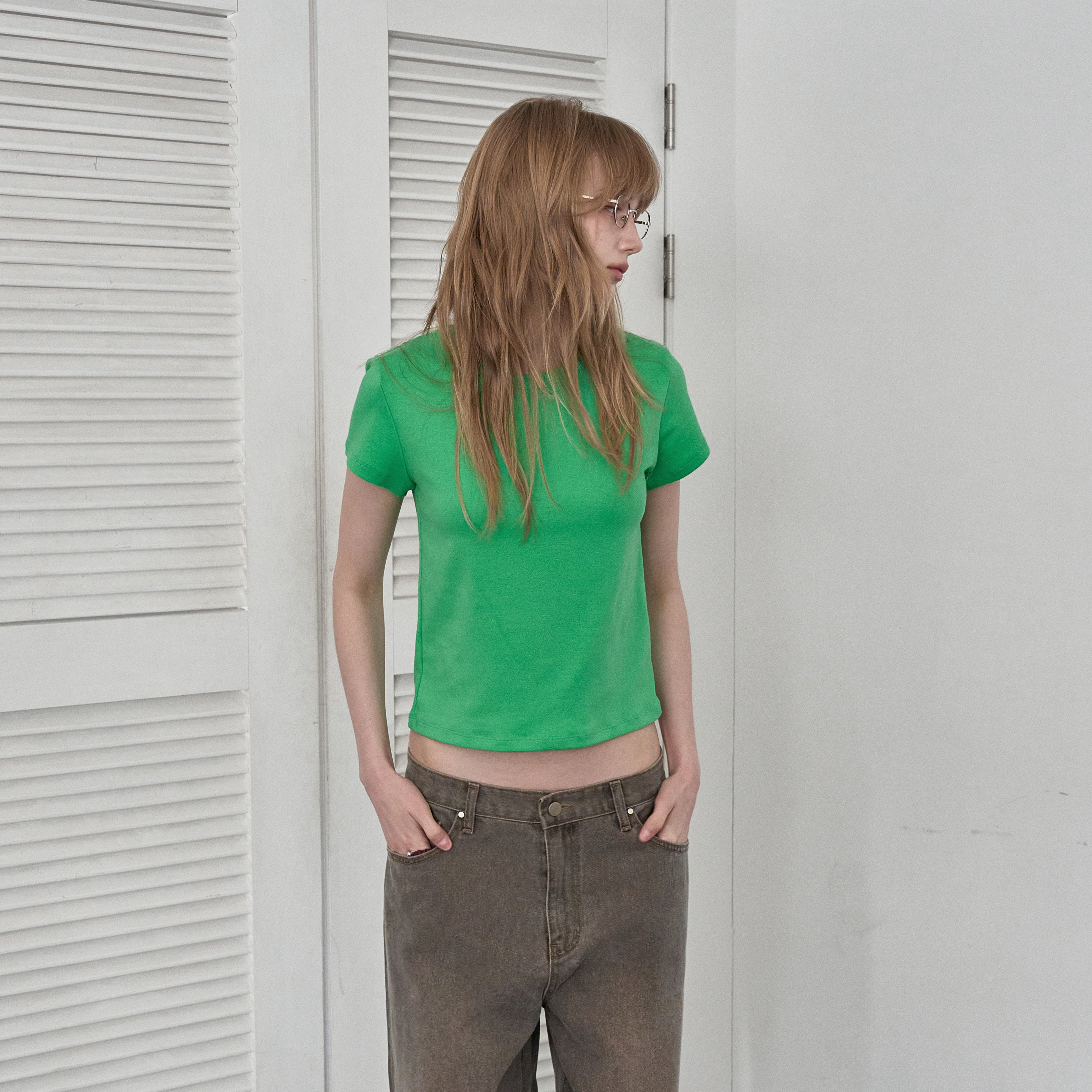 FOREU [29CM Exclusive] (Same-day shipping) Classic cap sleeve t-shirt (green)