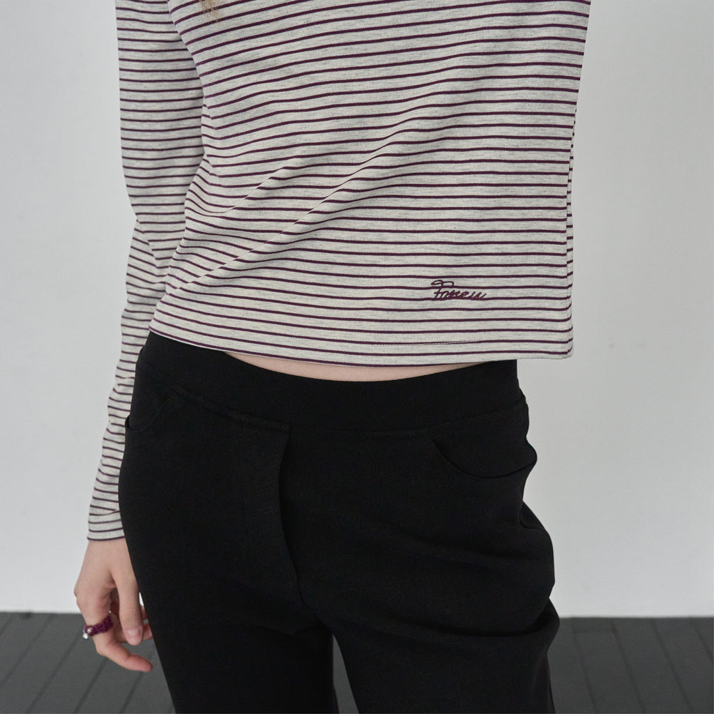 FOREU [29CM Exclusive] Summer Boat Neck T-Shirt (Wine)