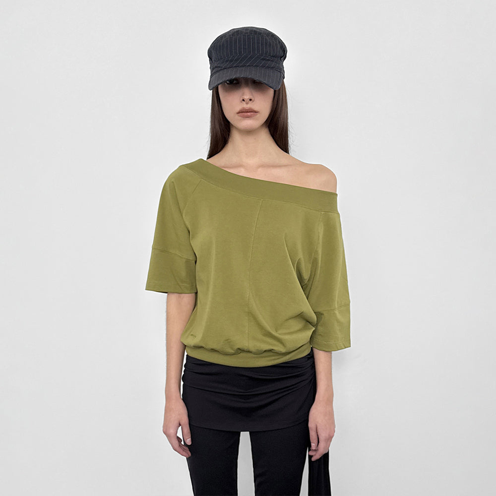 SANDRIC Multi-Neck Tee_Olive