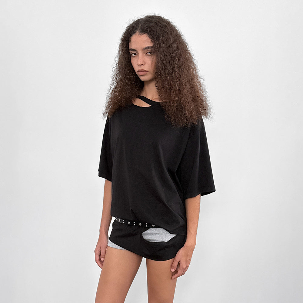 SANDRIC Overfit Washed Tee_Black