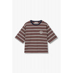 STUDIO TOMBOY Multi-stripe cropped t-shirt_Rust 9176322976